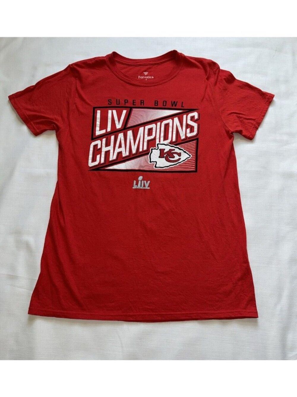 Kansas City Chiefs t shirt Super Bowl Champs Jersey Roster Patrick Mahomes Sz M